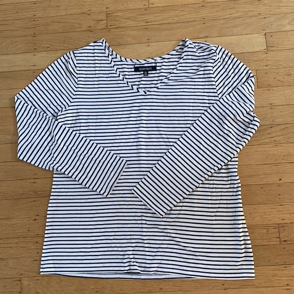 Ellen Tracy Tops - Ellen Tracy Stripe long sleeve stretch T-shirt XL